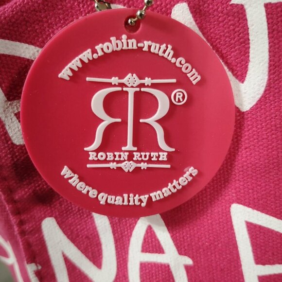 2 / $30.00 - NWT Robin Ruth Authentic Punta Cana Canvas Hot Pink Bag - Picture 4 of 11